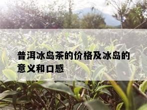 普洱冰岛茶的价格及冰岛的意义和口感