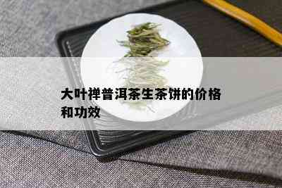 大叶禅普洱茶生茶饼的价格和功效