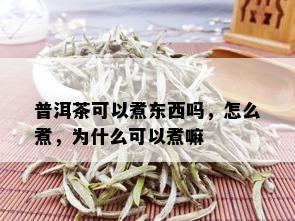 普洱茶可以煮东西吗，怎么煮，为什么可以煮嘛