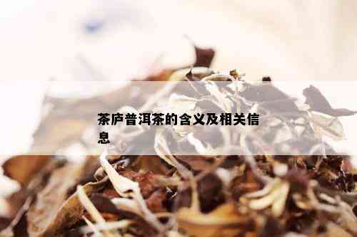 茶庐普洱茶的含义及相关信息