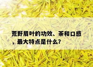 荒野眉叶的功效、茶和口感，更大特点是什么？