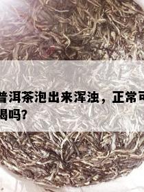 普洱茶泡出来浑浊，正常可喝吗？