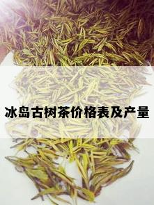 冰岛古树茶价格表及产量