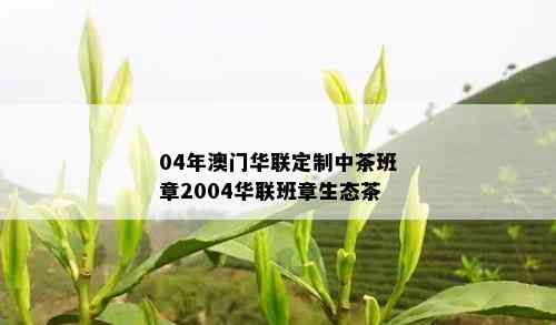 04年澳门华联定制中茶班章2004华联班章生态茶