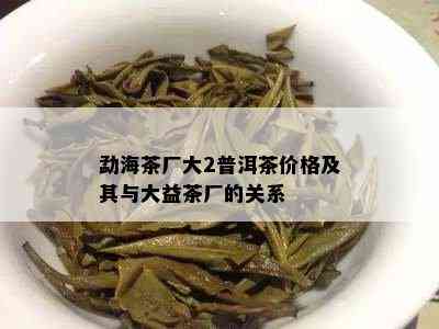 勐海茶厂大2普洱茶价格及其与大益茶厂的关系