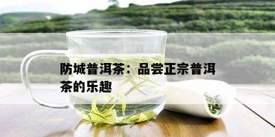 防城普洱茶：品尝正宗普洱茶的乐趣