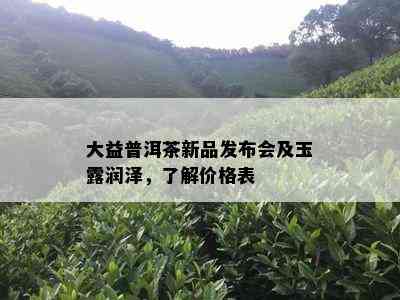 大益普洱茶新品发布会及玉露润泽，了解价格表