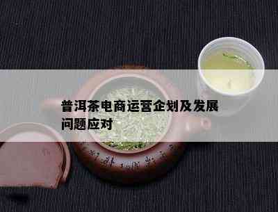 普洱茶电商运营企划及发展问题应对