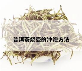 普洱茶烧壶的冲泡方法