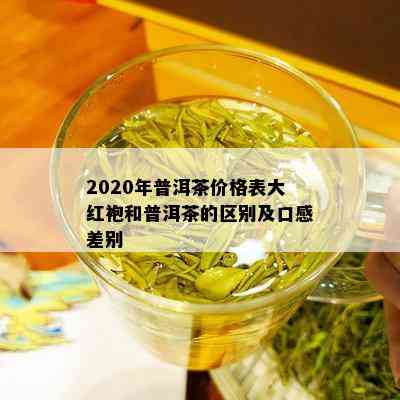 2020年普洱茶价格表大红袍和普洱茶的区别及口感差别