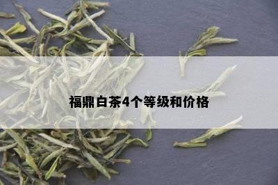 福鼎白茶4个等级和价格