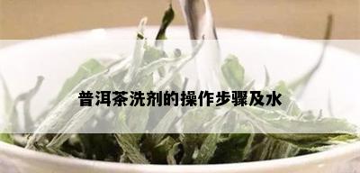 普洱茶洗剂的操作步骤及水