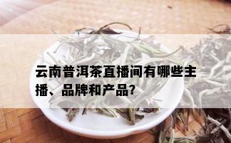 云南普洱茶直播间有哪些主播、品牌和产品？