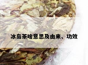 冰岛茶啥意思及由来、功效