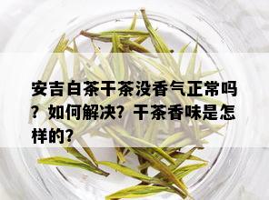 安吉白茶干茶没香气正常吗？如何解决？干茶香味是怎样的？