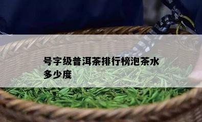 号字级普洱茶排行榜泡茶水多少度