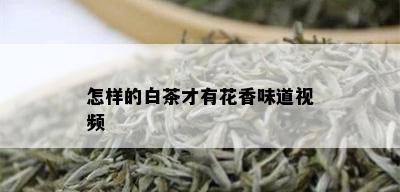 怎样的白茶才有花香味道视频