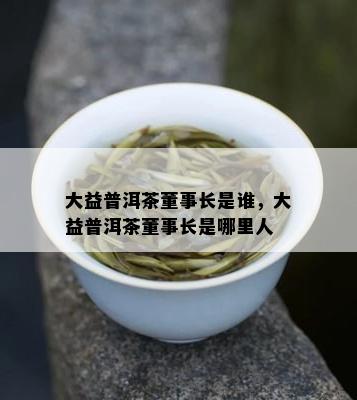 大益普洱茶董事长是谁，大益普洱茶董事长是哪里人