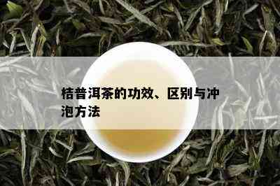 桔普洱茶的功效、区别与冲泡方法