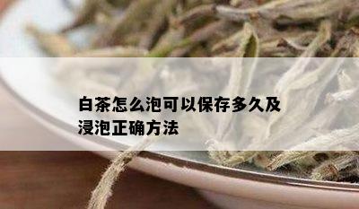 白茶怎么泡可以保存多久及浸泡正确方法