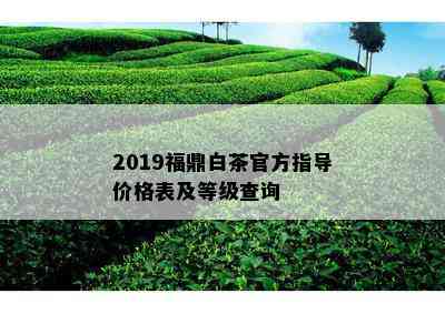 2019福鼎白茶官方指导价格表及等级查询