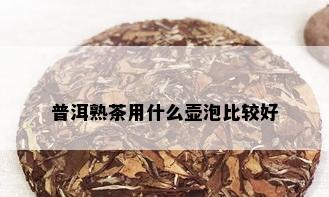 普洱熟茶用什么壶泡比较好