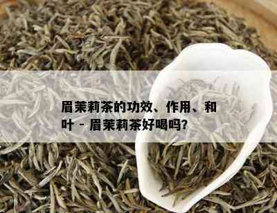 眉茉莉茶的功效、作用、和叶 - 眉茉莉茶好喝吗？