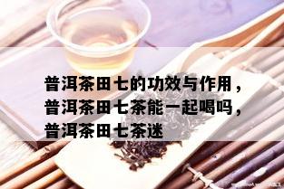 普洱茶田七的功效与作用，普洱茶田七茶能一起喝吗，普洱茶田七茶迷