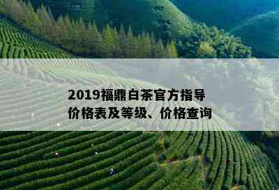 2019福鼎白茶官方指导价格表及等级、价格查询