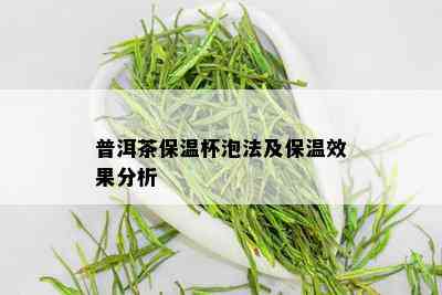 普洱茶保温杯泡法及保温效果分析