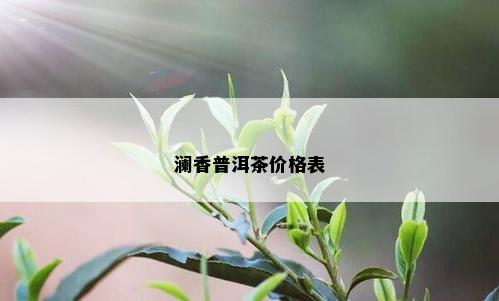 澜香普洱茶价格表