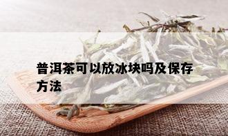 普洱茶可以放冰块吗及保存方法