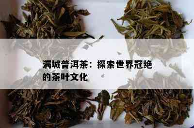 满城普洱茶：探索世界冠绝的茶叶文化