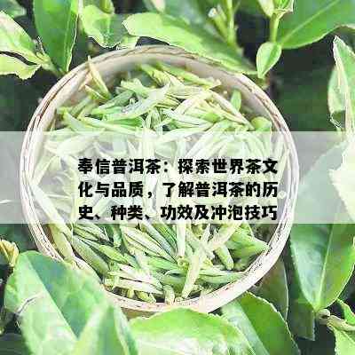 奉信普洱茶：探索世界茶文化与品质，了解普洱茶的历史、种类、功效及冲泡技巧