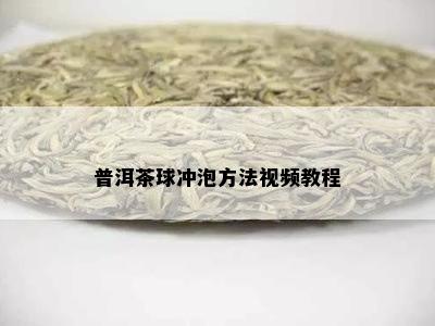 普洱茶球冲泡方法视频教程