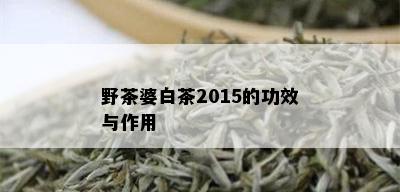 野茶婆白茶2015的功效与作用