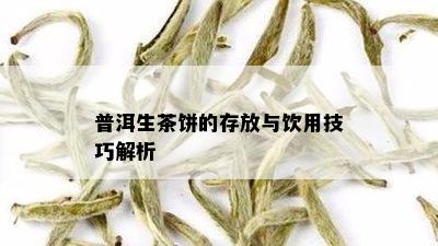 普洱生茶饼的存放与饮用技巧解析