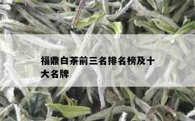 福鼎白茶前三名排名榜及十大名牌