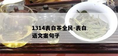 1314表白茶全民-表白语文案句子