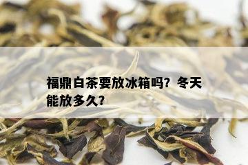 福鼎白茶要放冰箱吗？冬天能放多久？