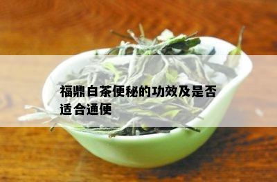 福鼎白茶便秘的功效及是否适合通便