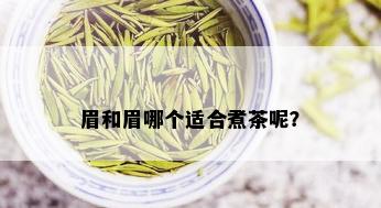 眉和眉哪个适合煮茶呢？