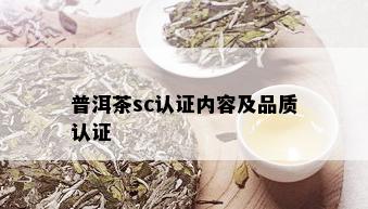 普洱茶sc认证内容及品质认证