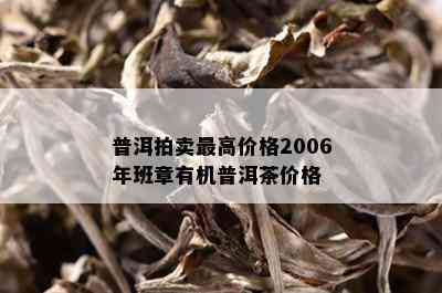 普洱拍卖更高价格2006年班章有机普洱茶价格