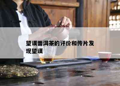 望谟普洱茶的评价和传片发现望谟