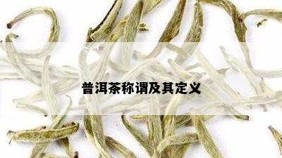 普洱茶称谓及其定义