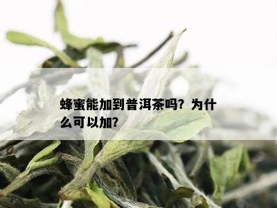 蜂蜜能加到普洱茶吗？为什么可以加？