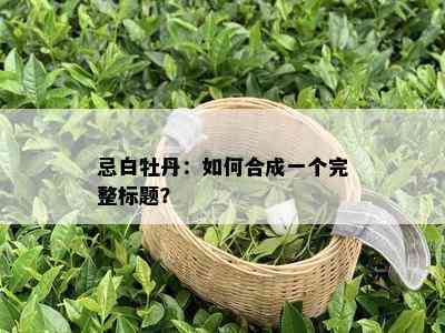 忌白牡丹：如何合成一个完整标题？