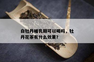 白牡丹哺乳期可以喝吗，牡丹花茶有什么效果？