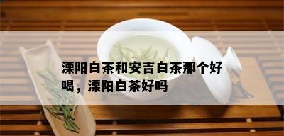 溧阳白茶和安吉白茶那个好喝，溧阳白茶好吗